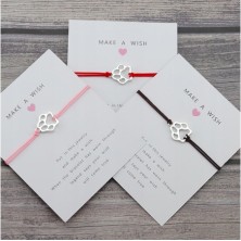 Bransoletka psia łapka rzemyk z kartonikiem