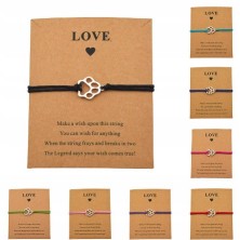 Bransoletka psia łapka rzemyk z kartonikiem