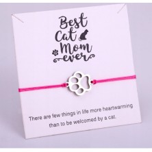 Bransoletka psia łapka rzemyk z kartonikiem