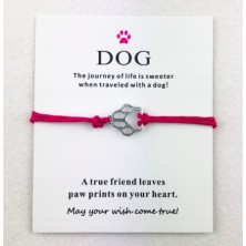 Bransoletka psia łapka rzemyk z kartonikiem