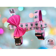 Szelki norweskie/Guard Mops z kokardą