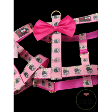 Szelki norweskie/Guard Mops z kokardą