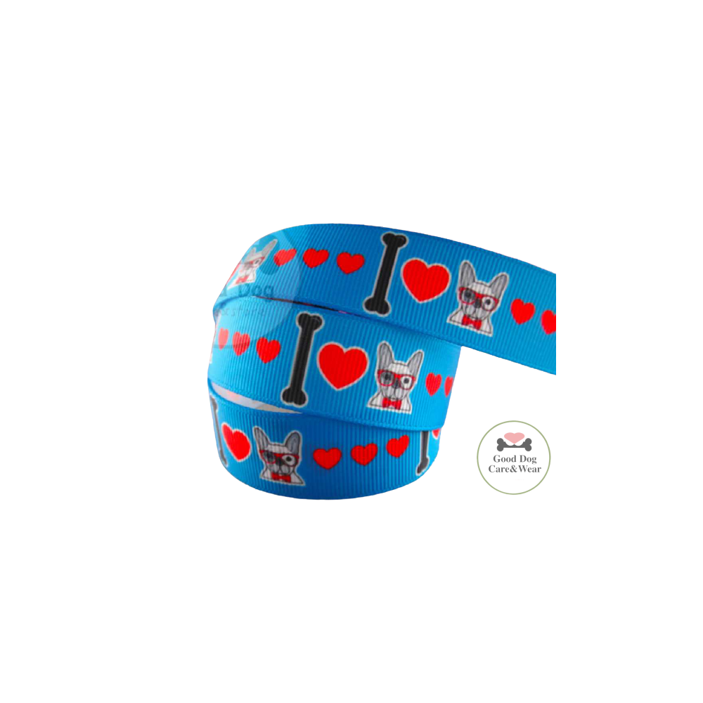 Smycz I love French Bulldog